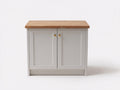 Credenza - legno-MDF-metallo - 106x41x82 cm - grigio chiaro-rovere naturale-oro - classico