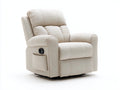 Poltrona reclinabile in tessuto crema 95x92x103 cm per soggiorno - funzione relax manuale - design moderno