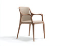 Sedia da pranzo - tessuto-legno - 58x56x84 cm - beige-rovere naturale - contemporaneo