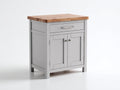 Credenza-Legno-MDF-Metallo-105x45x87 cm-Grigio chiaro-Naturale-Stile moderno