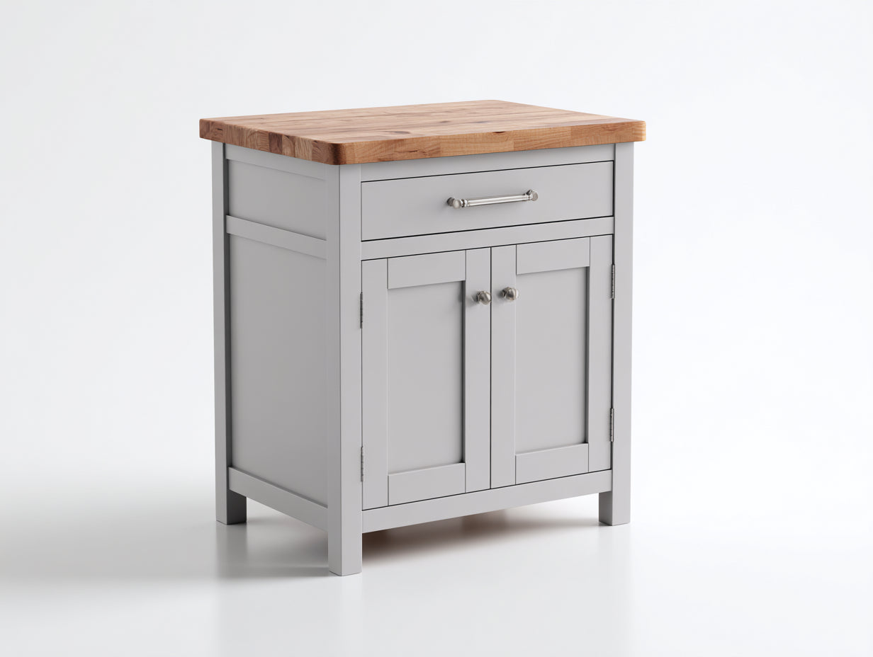 Credenza-Legno-MDF-Metallo-105x45x87 cm-Grigio chiaro-Naturale-Stile moderno
