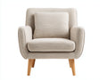 Poltrona - tessuto-legno - 92x86x84 cm - beige - nordico