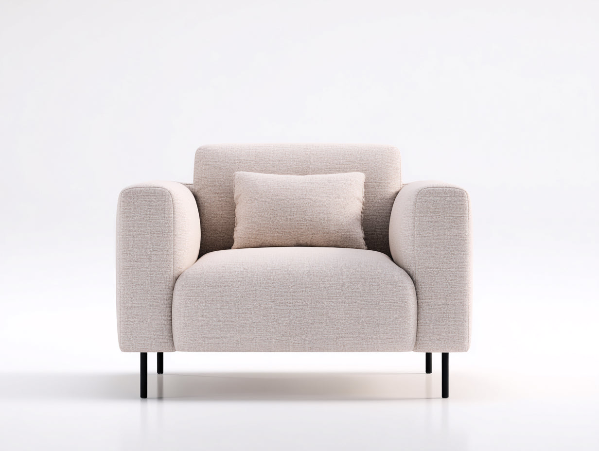 Poltrona - tessuto-metallo - 112x94x78 cm - beige-nero - moderno