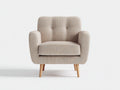 Poltrona - tessuto testurizzato-legno - 88x82x84 cm - beige - scandinavo