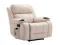 Poltrona reclinabile in cuir synthétique crema 98x94x107 cm per soggiorno - funzione relax elettrica - design moderno