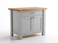 Credenza-Legno-MDF-Metallo-116x48x86 cm-Grigio-Naturale-Stile contemporaneo