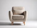 Poltrona - tessuto testurizzato-legno - 92x86x85 cm - beige - moderno