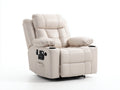 Poltrona reclinabile in cuir synthétique crema 98x95x108 cm per soggiorno - funzione relax elettrica - design contemporaneo