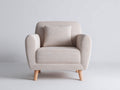 Poltrona - tessuto-legno - 86x82x80 cm - beige - moderno